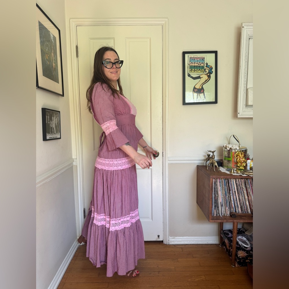 70s Vintage Gingham Gunne Sax Prairie Dress - Picture 2 of 6